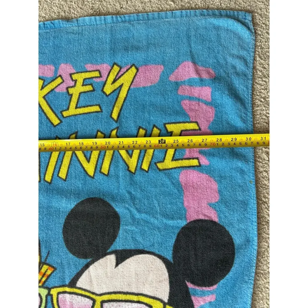 Vintage 80s Walt Disney Mickey Minnie beach Towel swim vacation retro resort